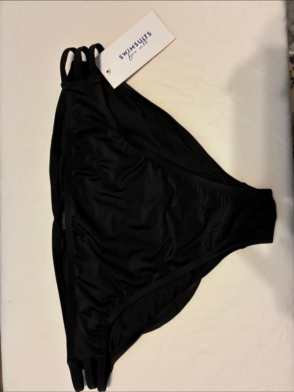 Swimsuits For All Black Strappy Bikini Bottom